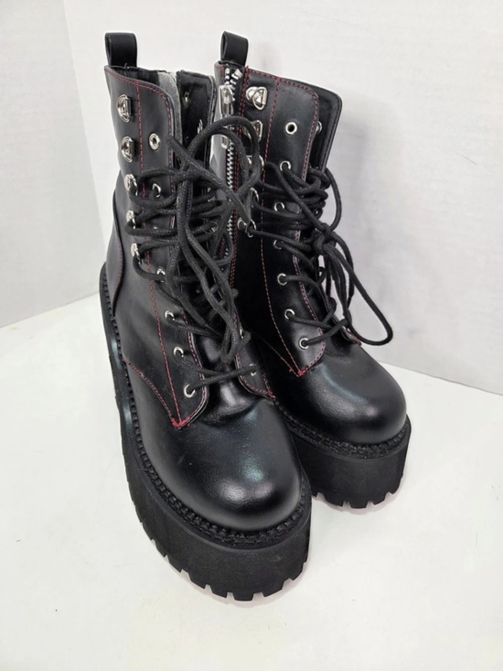 Demonia ASSAULT-100 Black Platform Combat Boots US 8
